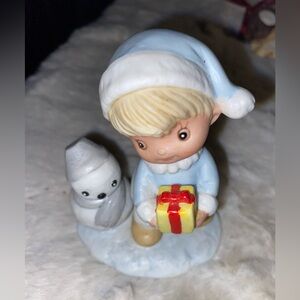 vintage Homco porcelain Christmas figurine, Christmas Trio number 5613